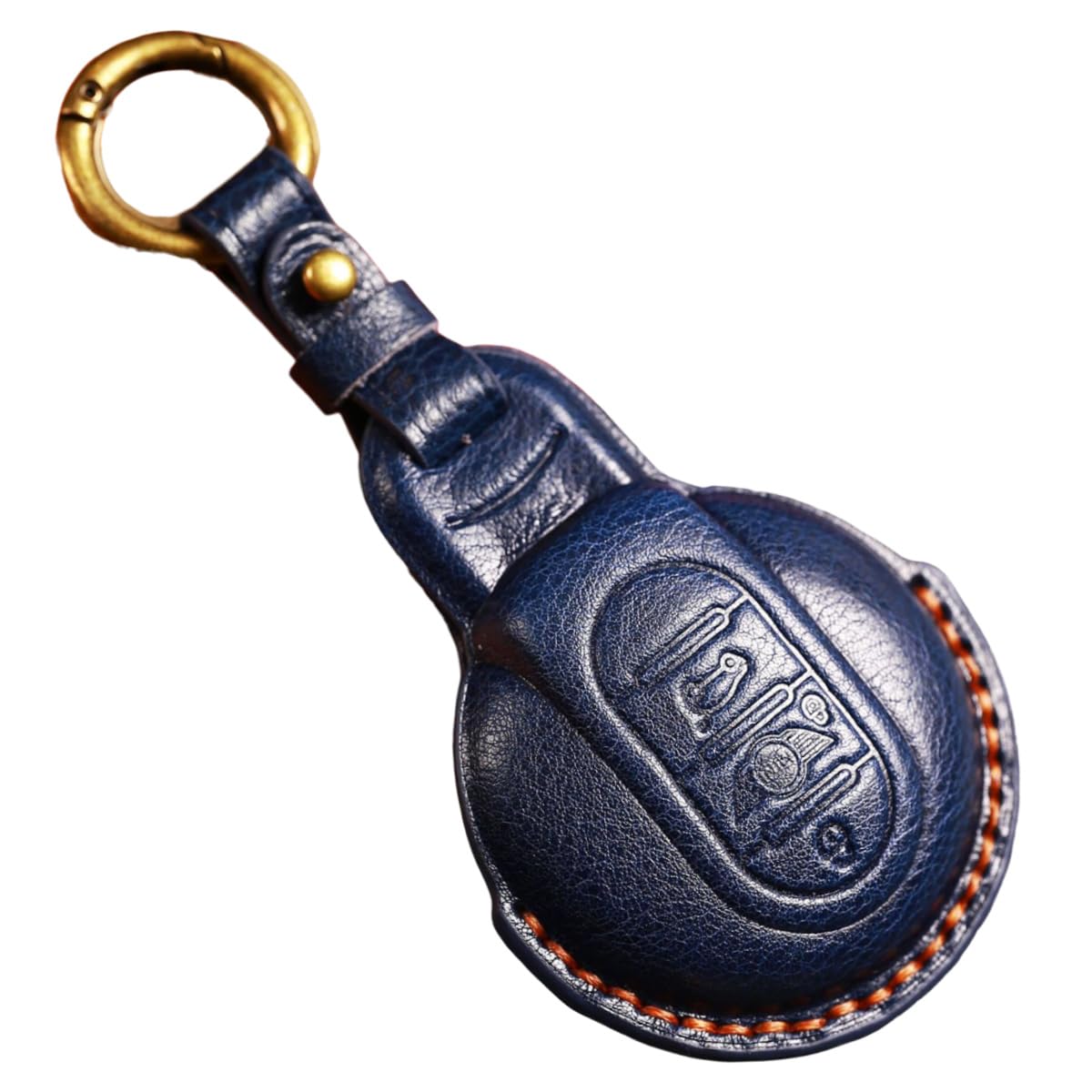 [AZUCK] BMW MINI Key Case Genuine Leather Key Cover Mini Free size тёмно-синий