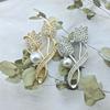 New Rose Brooch Tulip Flower Pin Anti Glare Suit Chest Flower Collar Needle Electroplated Jewelry