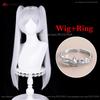 Parrucca Cosplay Frierenn 95cm Argento Bianco Resistente al Calore Capelli Sintetici Per Costumi da Donna Parrucca Cosplay Anime Halloween