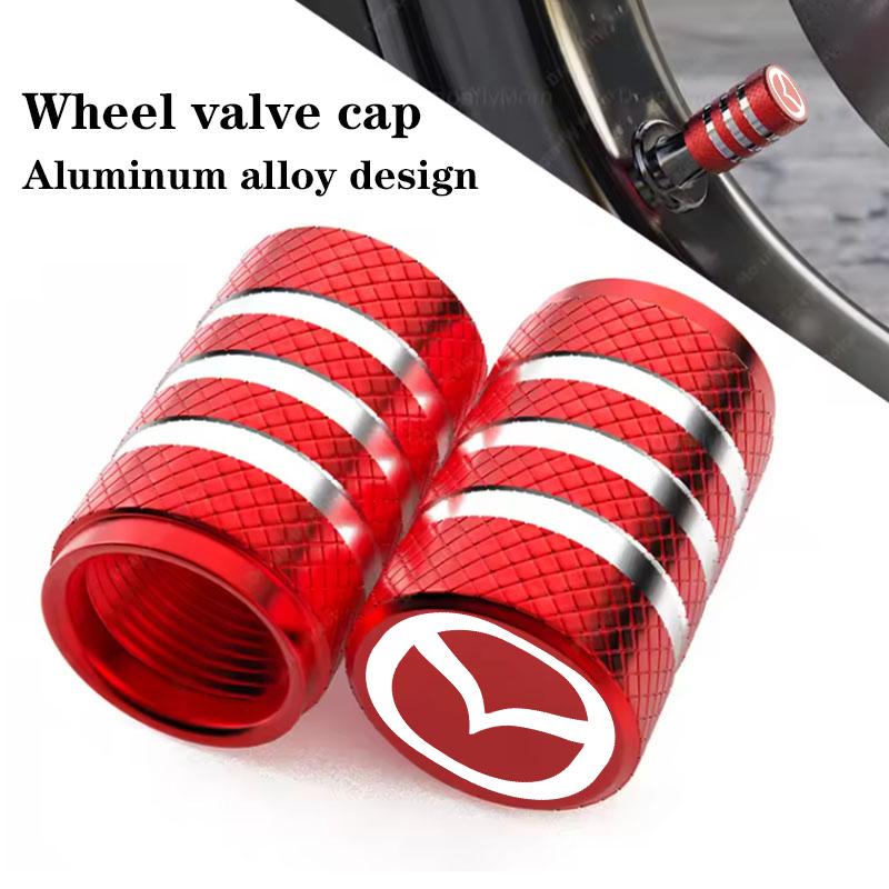 4pcs Car Wheel Tire Valve Stem Caps Airtight Cover Stickers for Mazda 3 Bk Bl Bj Bn 323 Axela Atenza CX-3 CX-4 CX5 Accessories