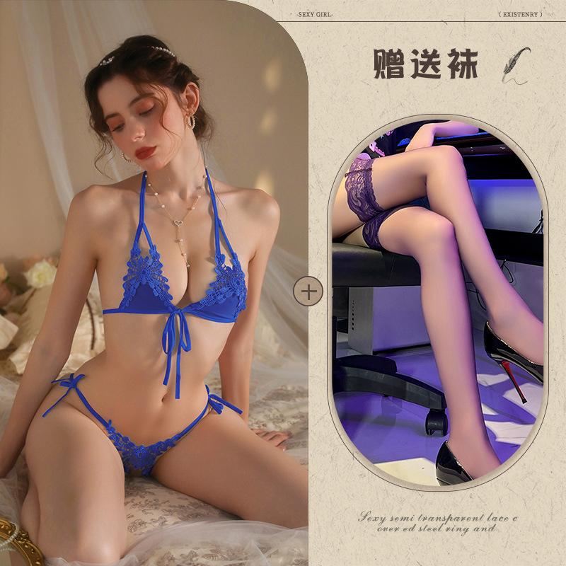 New sexy three-point erotic underwear free bikini open crotch temptation large size women's suit