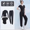 Women's Spring/Summer Yoga Suit Set - Short Sleeve Activewear for Outdoor Runs, Pilates, and Fitness Training