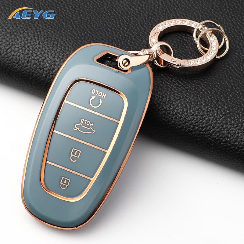 Fashion Soft Tpu Car Key Case Cover Shell For Hyundai Santa Fe Tucson Nexo Nx4 Atos Prime Solaris Key Fob Accessories