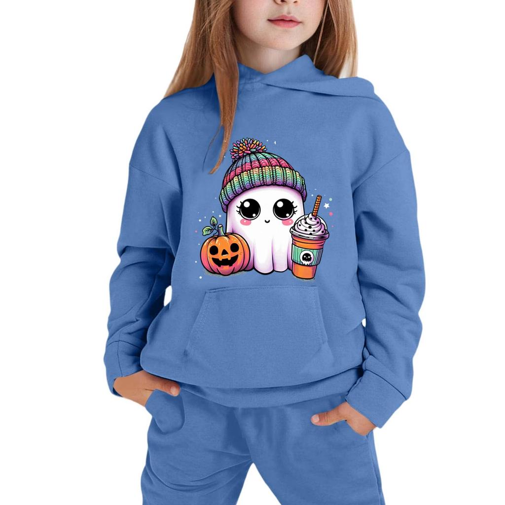 Kids Hoodie with Halloween Print - Casual Long Sleeve Pullover for Boys and Girls