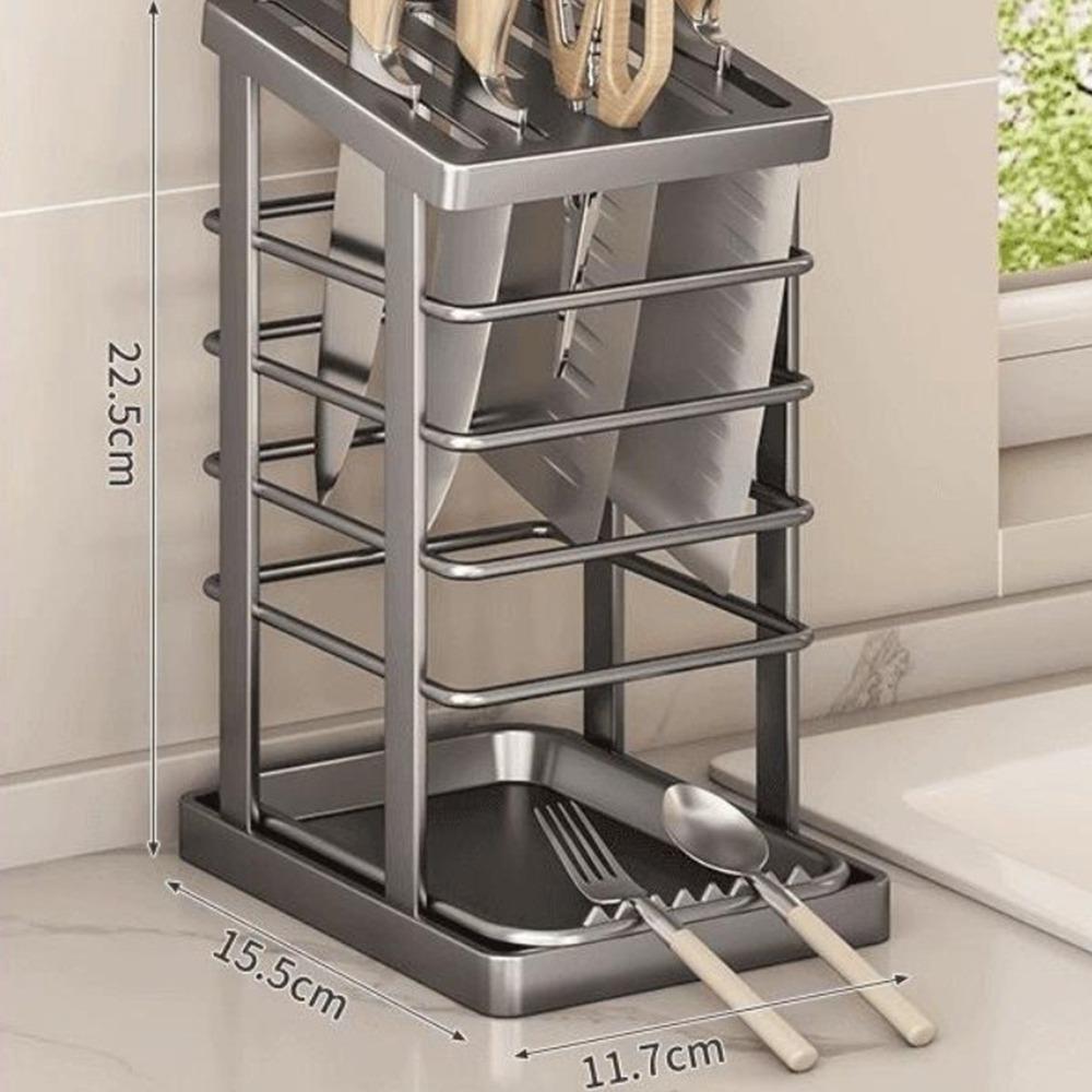 Square Kitchen Utensils Storage Holder Black White Kitchen Countertop Storage Rack  Kitchen Use