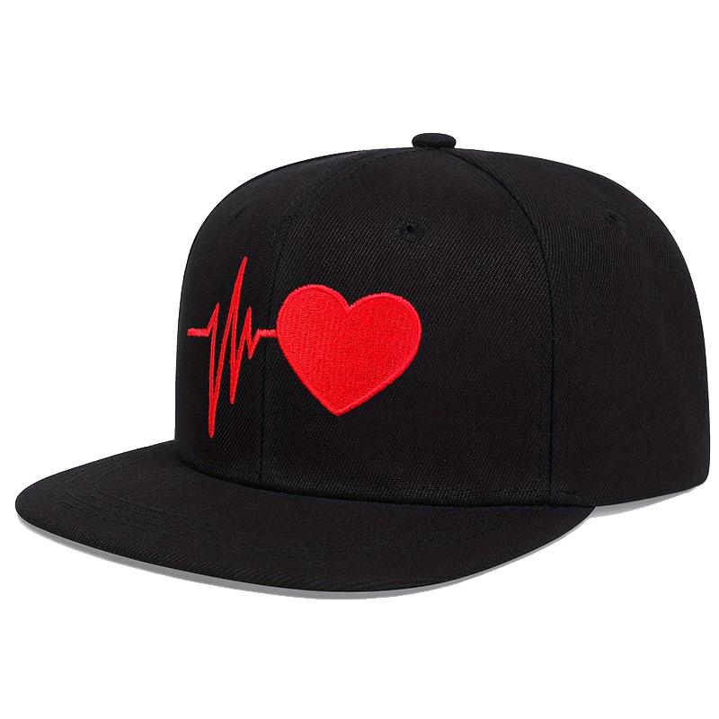 Unisex Heart Electrocardiogram Embroidery Hip-hop Hats Spring Autumn Outdoor Adjustable Casual Baseball Caps Sunscreen Hat