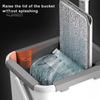 Stainless Steel Handle Lazy Mop Flat Squeeze Bucket Set with Long 360-Degree Rotation Dry Wet Use Tile Floor Cleaning Wringer Kit Family-Friendly Tool