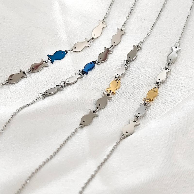 Blue Fish Pendant Bracelet Necklace For Women Friendship Beach Femme Accessories Charm Bracelet Popular Jewelry Gift