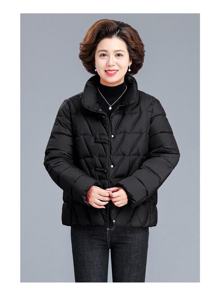 Hengyuanxiang Women's Red Winter 2025 Cotton Padded Jacket for Middle-aged and Elderly