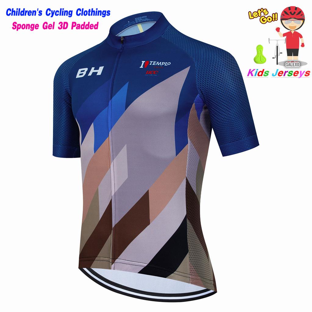BH Kids Cycling Jersey Set Short Sleeve Children Bike Clothing Breathable Quick Dry Boys Summer Bicycle Wear Maillot Ciclismo