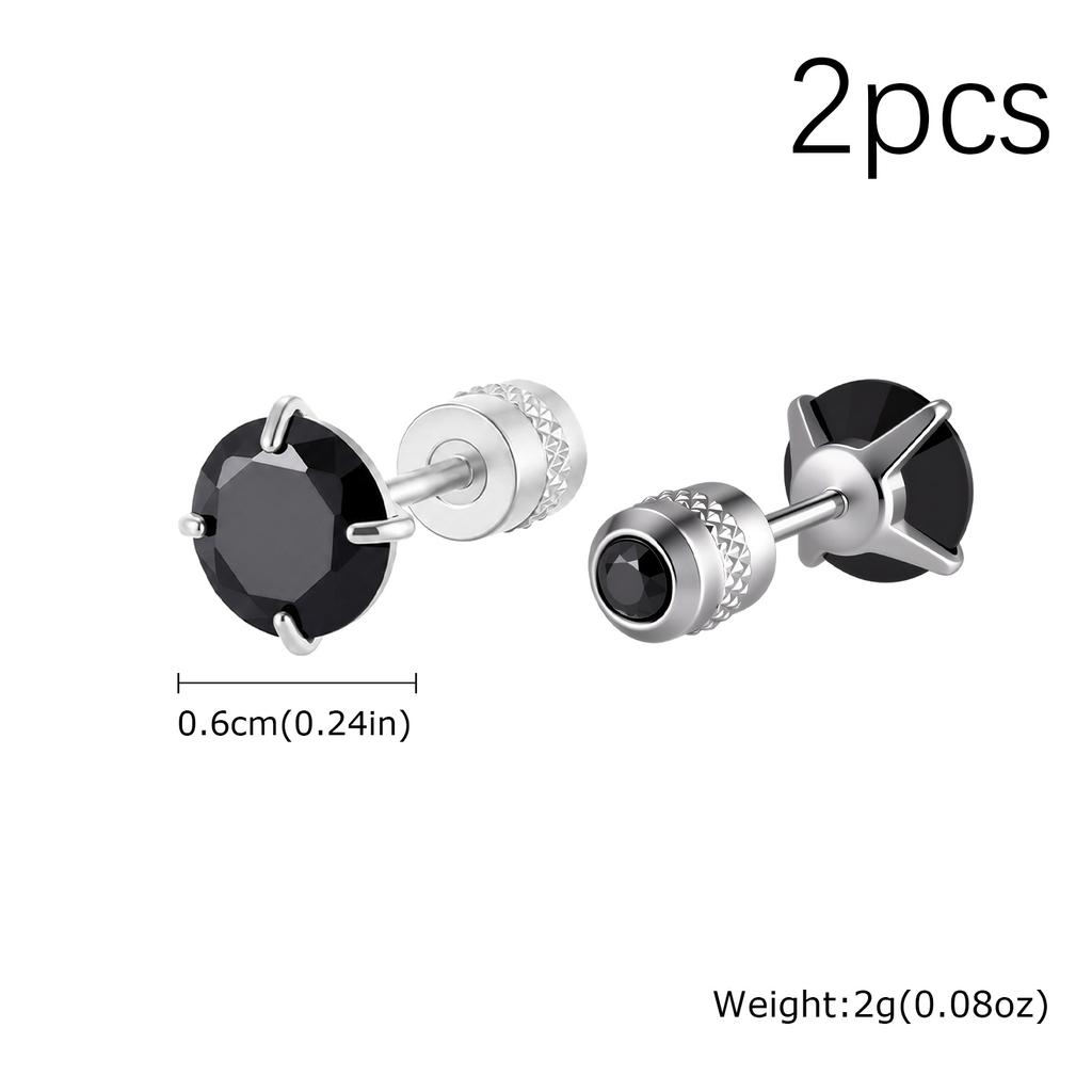CZ Stud Earrings for Men Women,Hypoallergenic Stainless Steel Round Cubic Zirconia Stud Earrings,Body Piercing Jewelry