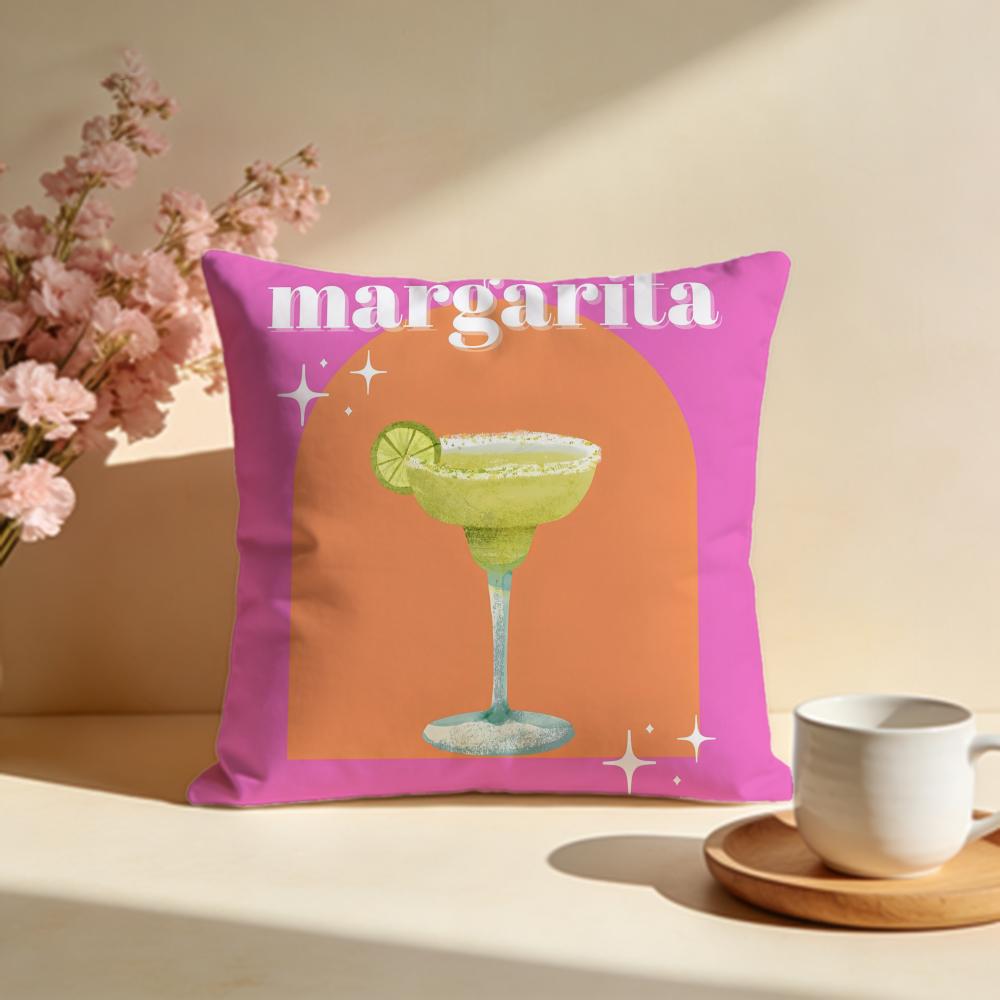Hot MMargarita Cocktail Arted Cushion Cover Stylish Washable Pillow Cover Ideal for Couch Bedroom Car Decoration