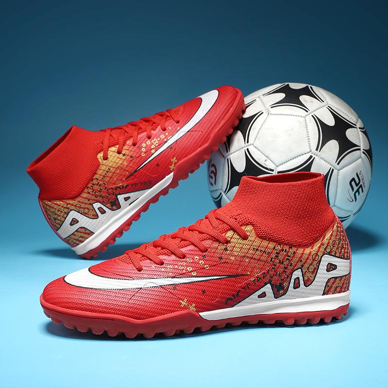 Factory Spot Football Shoes High Top AG Long Nails TF Broken Nails Student Lawn Game Training Sports Shoes