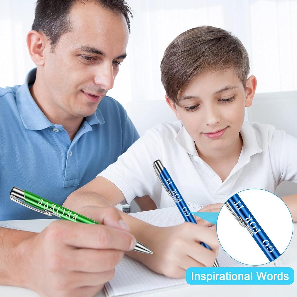 10 Pieces pirational Ballpoint Pens Employee Appreciation Gifts Bulk Motivational Quote Pens with Coated Metal Motivational Gifts Pens for Men Women,