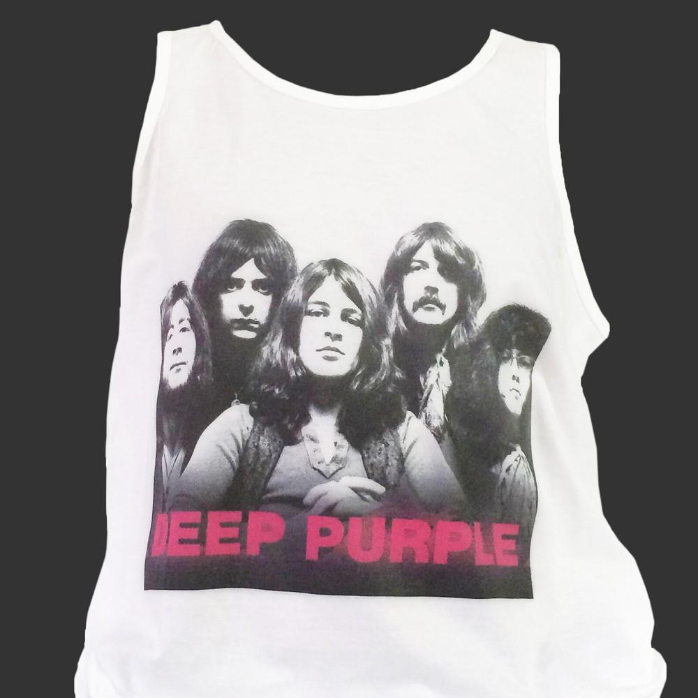 Deep Purple Rock Metal TSHIRT vest top unisex white S2XL Unisex T-Shirt XXL