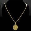 Brazil Nossa Senhora Our Lady of Aparecida Medal Necklace for Men Women Stainless Steel Gold Color Chain Jewelry Colar NZZ466S02