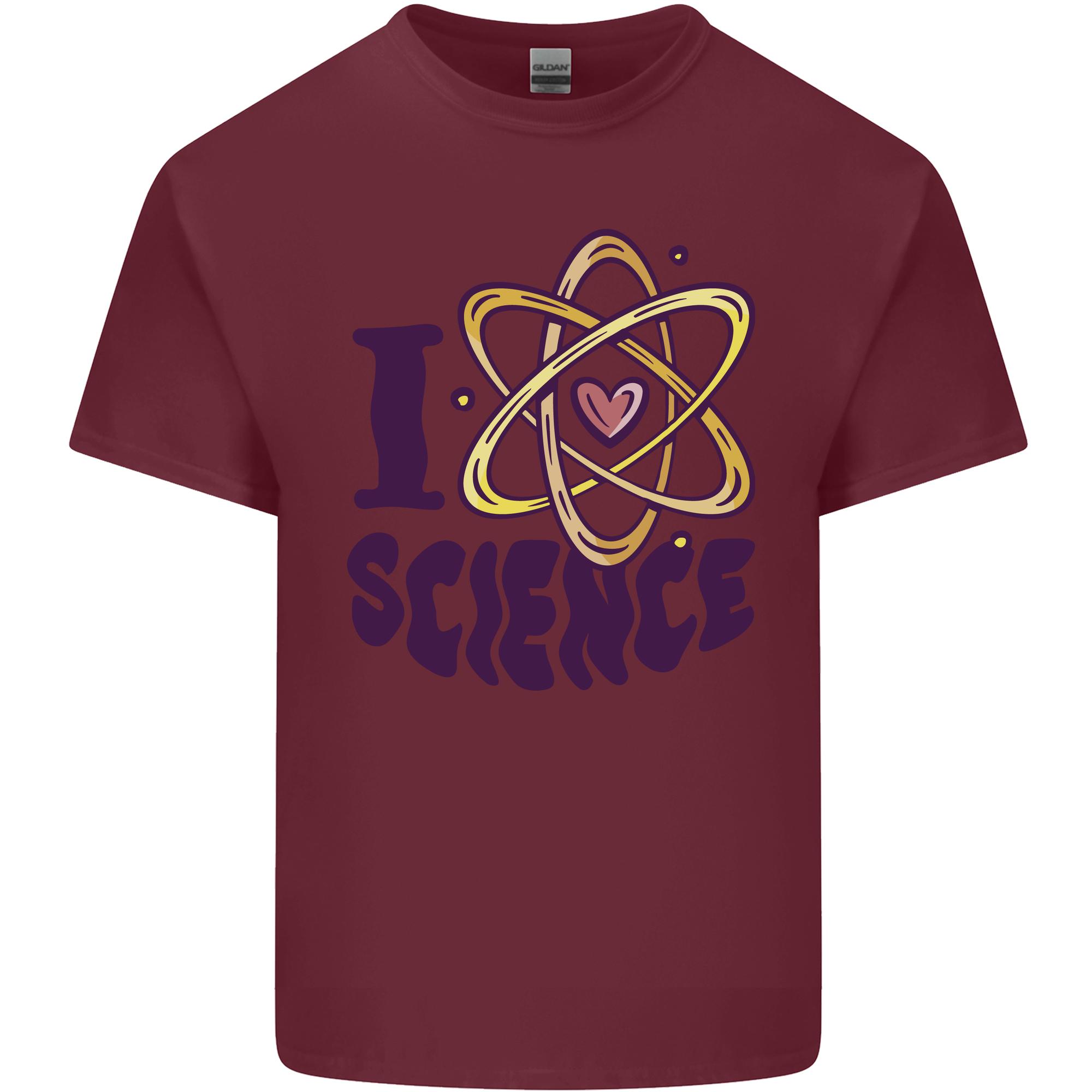 I Love Science Physics Chemistry Biology Geek Unisexs Light Cotton TShirt S