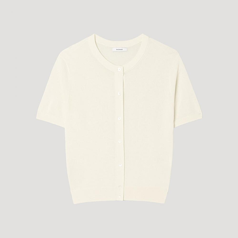 

[shs Miss] Прозрачный кардиган с круглым вырезом Sskcdp22540 Ly light yellow/55