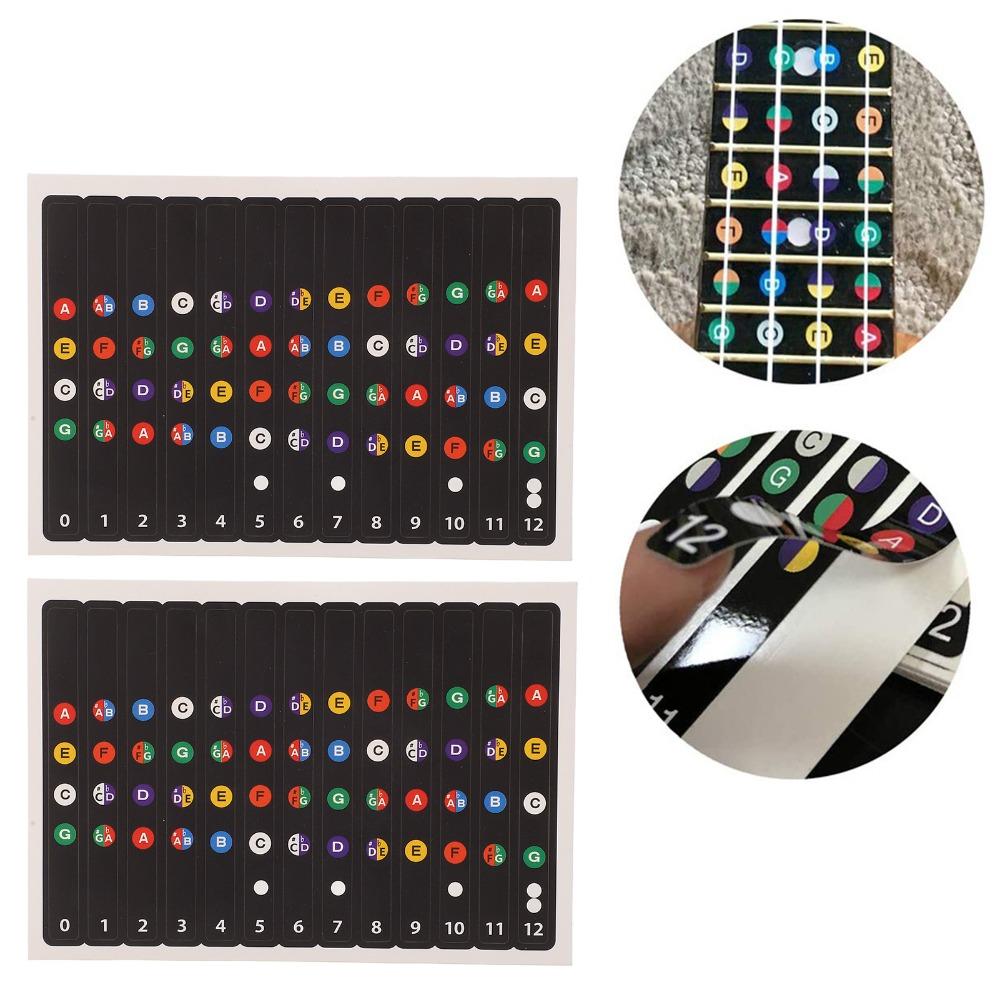 4PCS PVC Material Ukulele Chord Stickers Multi-color Ukulele Note Sticker For Beginner