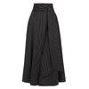 Women's Striped Irregular Midi Skirt, 2025 Spring/Autumn Collection, High Waist Tie A-Line.