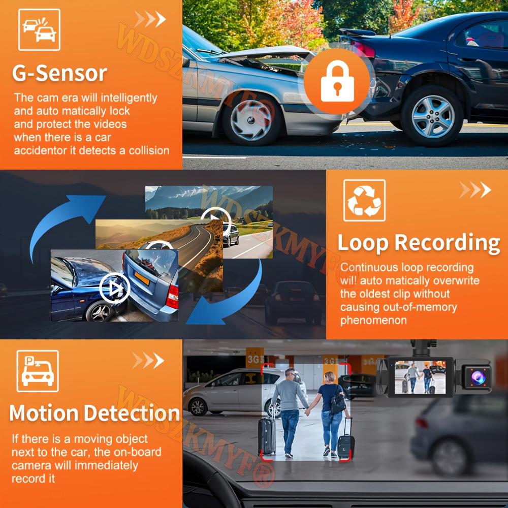 WIFI APP Dash Cam for Car 2/3 Channel Front Rear Camera 1080P Video Recorder Dashcam Black Box Car DVR Optional Rear View Camera