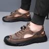 Fashion Designer New Hollow Platform Leather Men's Loafers Summer Fashion Casual Outdoor Beach Men's Sandals Zapatos Hombre