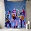 Tapisserie Demon Hunters Kpop Accroche Murale Esthétique Couverture en Tissu Imprimé Tapisseries Décoratives Pour Chambre Salon Décoration de Maison