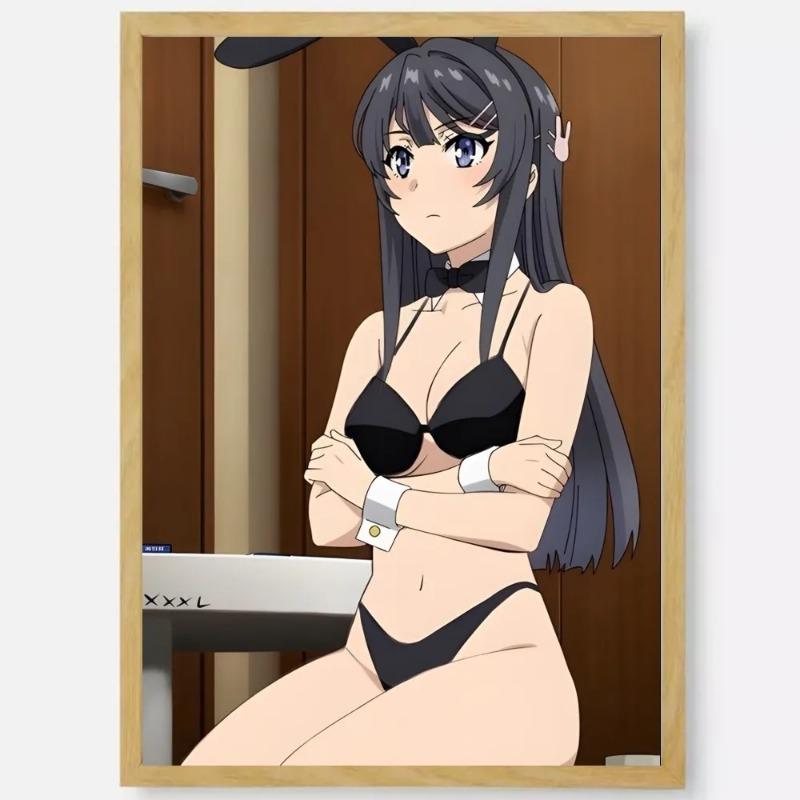 Anime Sakurajima Mai Poster HD Art Sticky Wall Waterproof Home Living Room Bedroom Bar Aesthetic Decoration