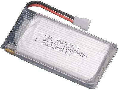 Rechargeable LiPo Battery 3.7V 1800mAh for Drones | Compatible with KY601S, SYMA X5 Series, M18 | Long-Lasting Power for Quadcopters, Silver