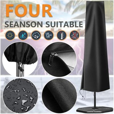 Straight Parasol Cover Waterproof Parasol Protective Cover with  Zipper UV-Anti Windproof Garden Umbrella Cover