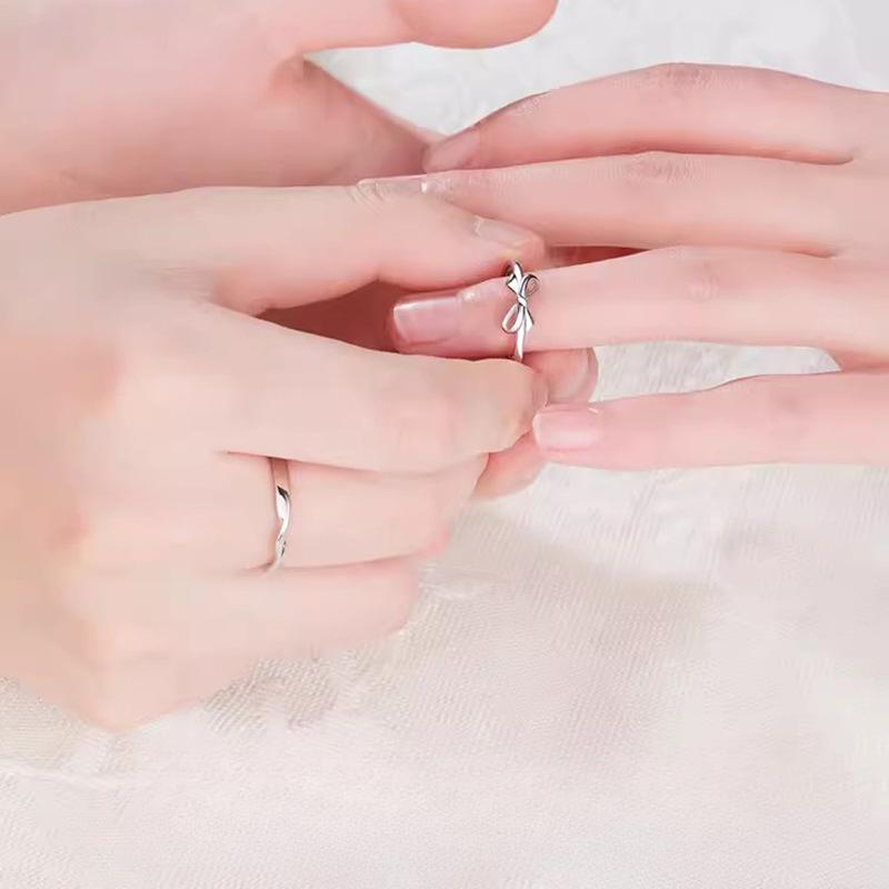 Fate Three Life Couple Ring A Pair of Light Luxury Niche Design High Sense Ring Trendy Men and Women Ring