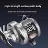 Portable Fishing Mirco Drum Baitcaster Reel with Weighs 118g 7.6:1 Speed Ratio Carbon Body Shallow Spool Baitcasting Reel Magnetic Brake Lure Wheel