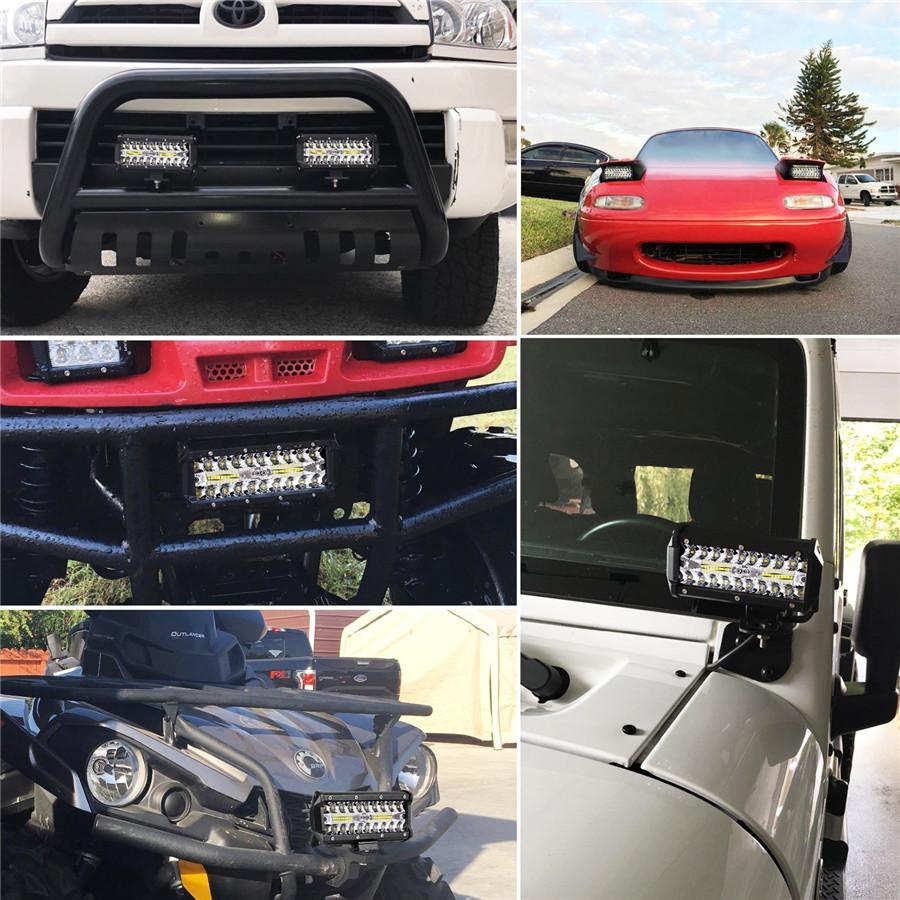 2 Pcs 6" 240W Car Truck Boat Marine LED Working Lights Spot Flood Fog Lamps DRL