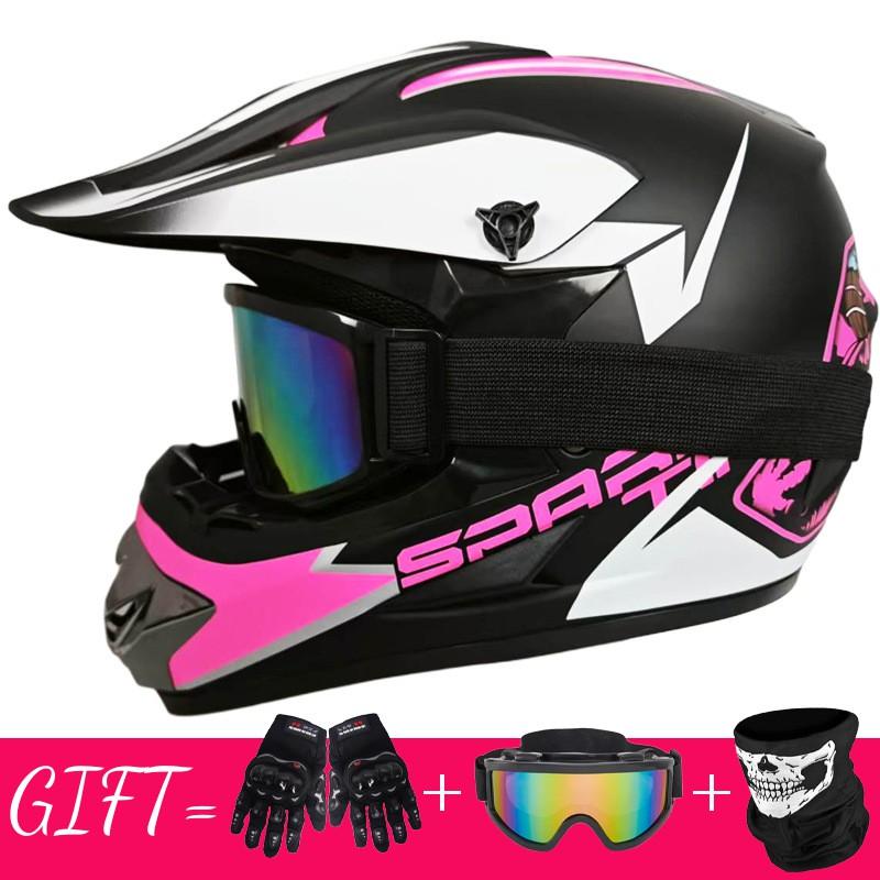Full Face Mountain Bike Helmet With Goggles Gloves Mask Downhill MTB Trail Riding