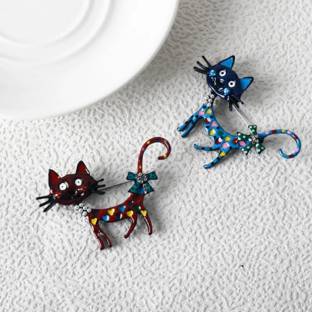 New Cute Cat Brooch Two Tone Enamel Pet Animal Party Casual Brooch Men's and Women's Gifts Festival Gifts