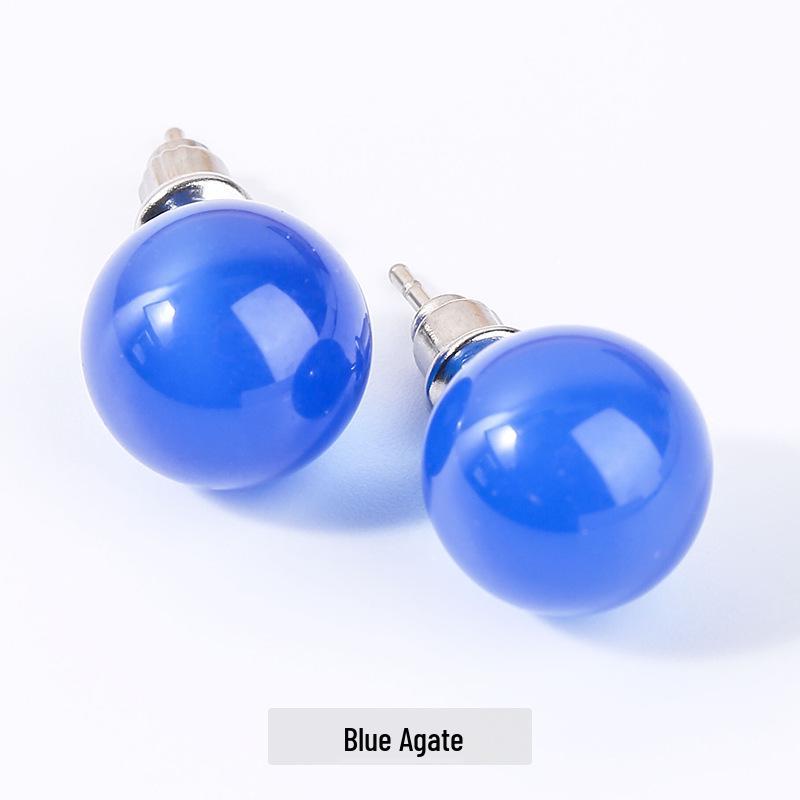 

Серьги-пусеты из красного агата и белого перламутра для женщин - Простые модные украшения 6mm