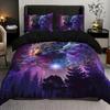 Wolf Starry Sky Forest Printed Duvet Set Bedding Set For Bedroom Three-Piece Set