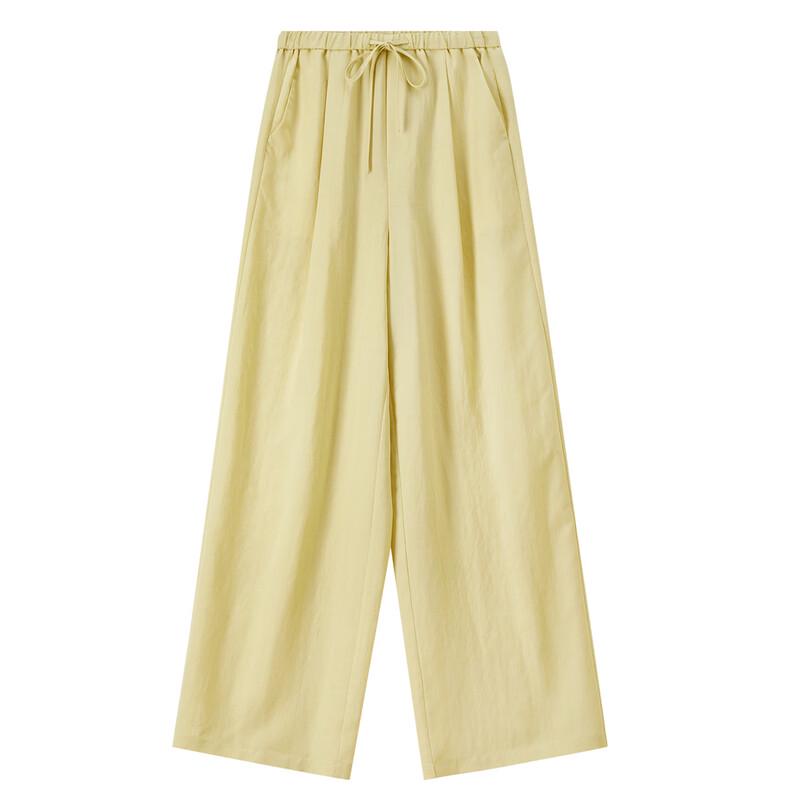 Women's Linen-Blend Casual Wide-Leg Trousers