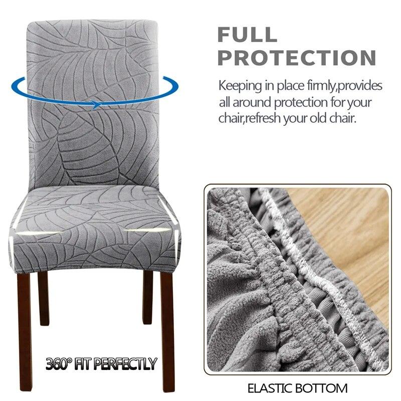 1PC Jacquard Dining Chair Covers Stretch Kitchen Chair Slipcover Office Banquet Hotel Housse De Chaise Elastic Chair Seat Covers
