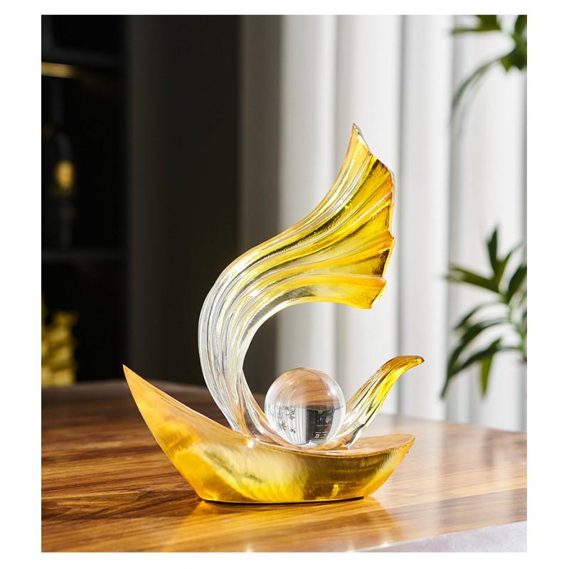 Modern Resin Sailboat Decorative Figurine Living Room Office Shelf Home Gift Minimalist Luxury Styling
