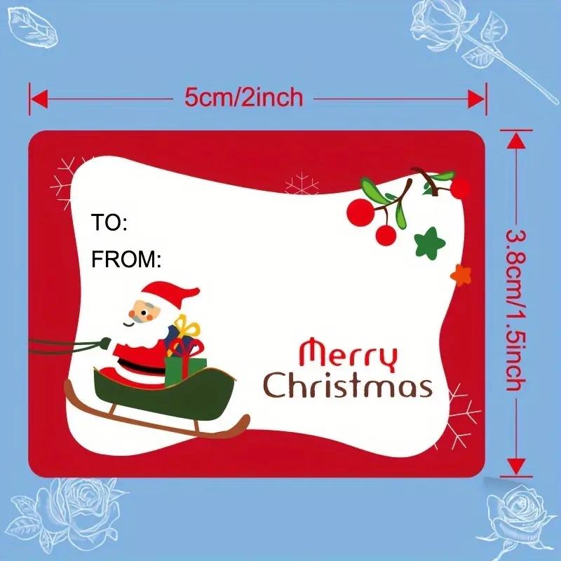 200 Christmas gift label stickers, self-adhesive writable labels, multifunctional holiday decoration, suitable for packaging and