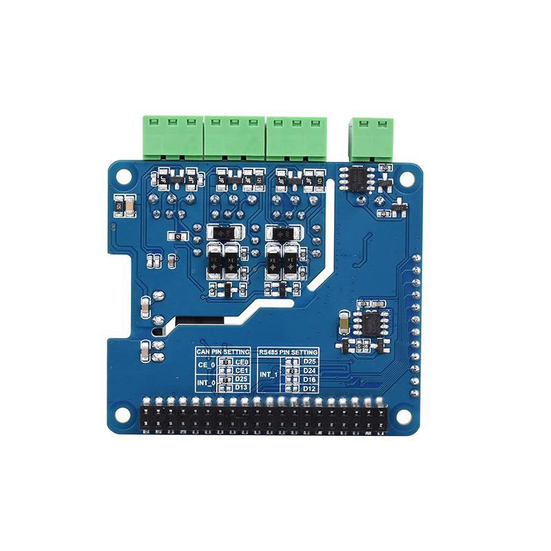 Raspberry Pi 4B RS485/CAN Expansion Board with SPI Interface and Magnetic Coupling Isolation