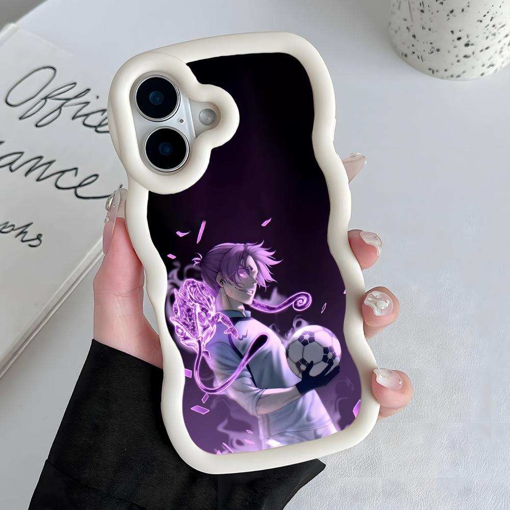 Blue Lock Reo Mikage Wavy Edge TPU Mobile Phone Case for iPhone 17 16 15 14 13 12 11 Air Pro Max Plus Colorful Cover