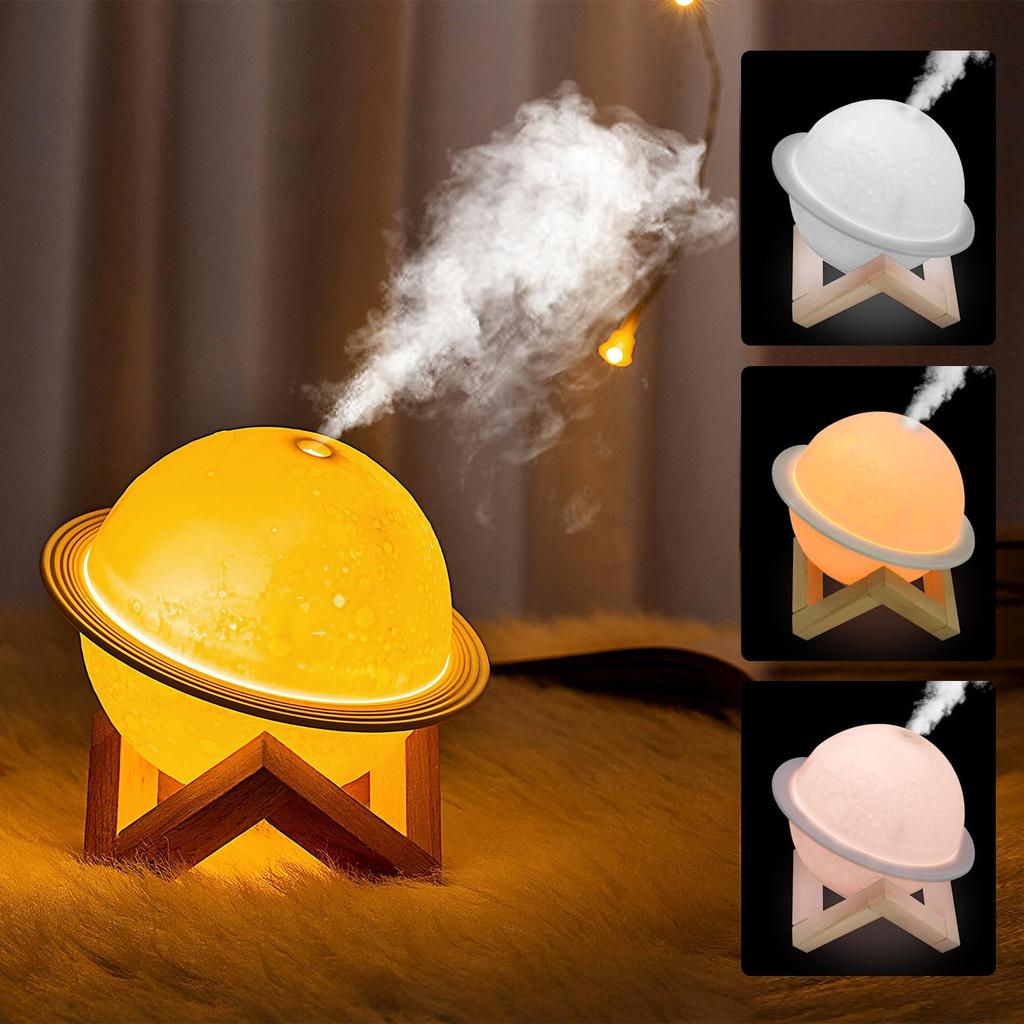 Athvcht Tabletop Ultrasonic Humidifier Indirect Aroma Aroma Tabletop Saturn Planetary USB Easy To Planetary Prevents Dry Dry Pollen Countermeasure