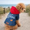 Comfortable Dog Jean Jacket Windproof Dog Coats Fashion Pet Denim Hoodie  Daily Wear