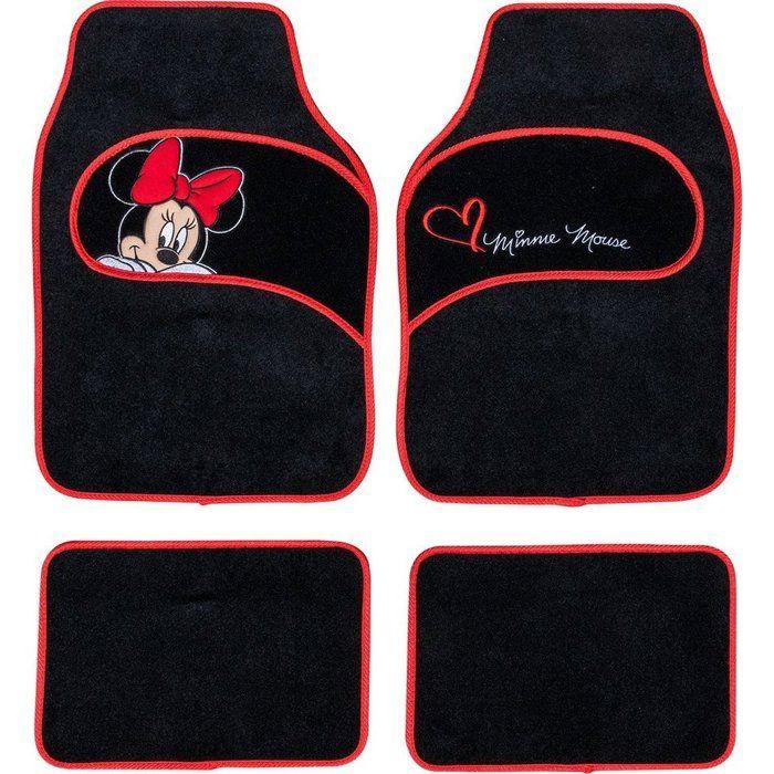 Tapis De Voiture - Tataway - Universels - Broderie Minnie - 4 Pièces - Moquette
