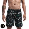 Men's casual shorts, men's shorts 2025 model, featuring tree branch and leaf patterns