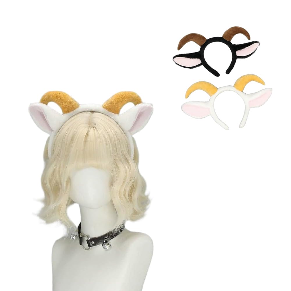 

Set of 2 Sheep Cute Fluffy Hair Perfect for School and and 3D Available in White and [RUIXIA1] Headbands, Ornaments, Cosplay, Halloween, Festivals,
