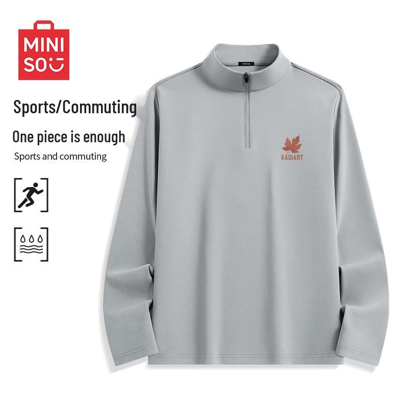 MINISO Men s Quick-Dry Half-Zip Long Sleeve T-Shirt XL