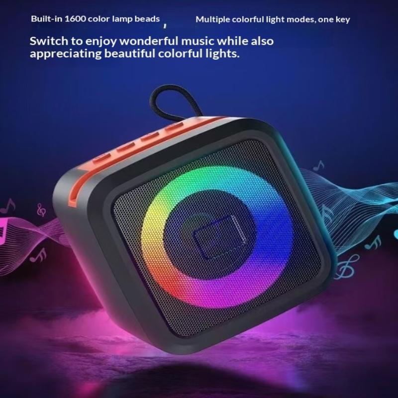 Mini Portable Bluetooth Speaker With Phone Holder, Rgb Lights, Super Bass & 10H Playtime For Travel